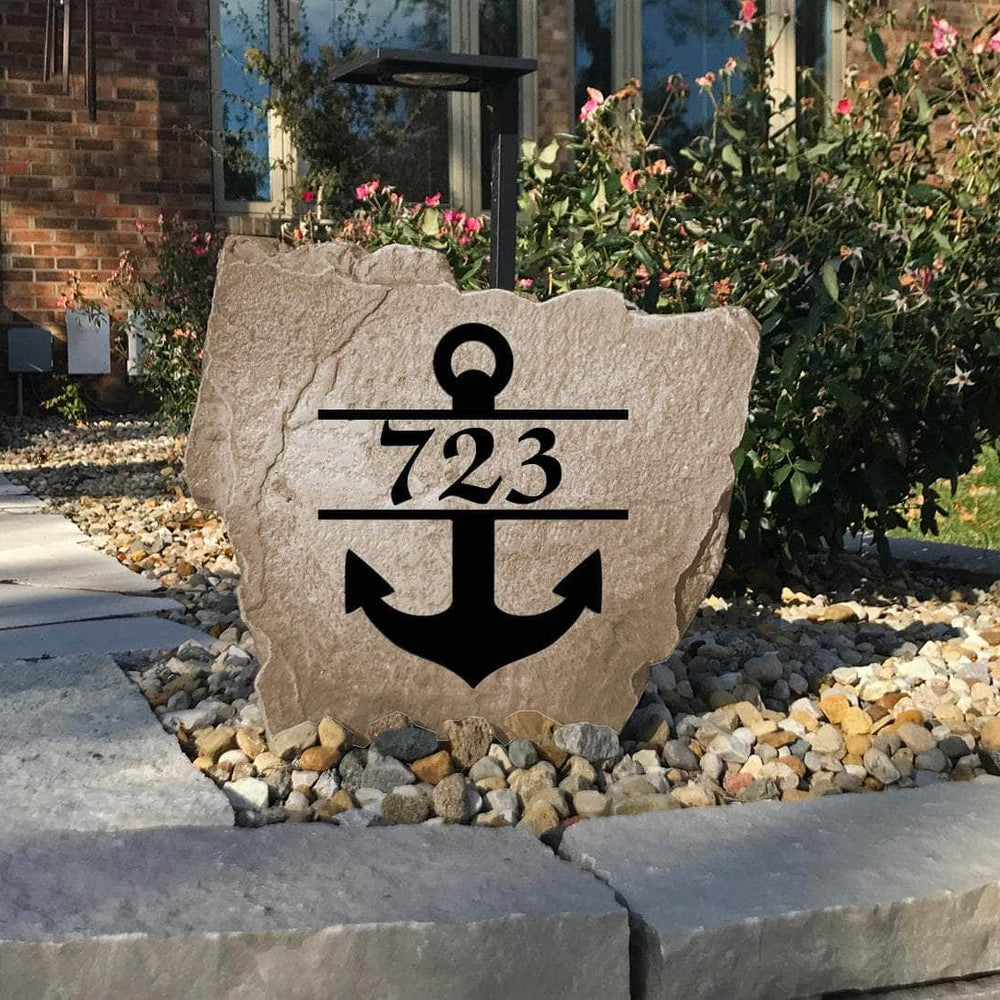 Weather-resistant anchor address marker designed to enhance curb appeal while adding a distinctive coastal accent to your outdoor landscape.