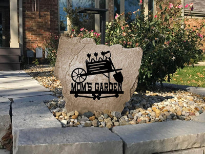 Decorative Mom’s Garden rock for garden pathways, flower beds, or yard décor