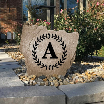 Weather-resistant Vine Letter marker designed to enhance flower beds, cottage gardens, and residential landscapes with a personalized natural touch.