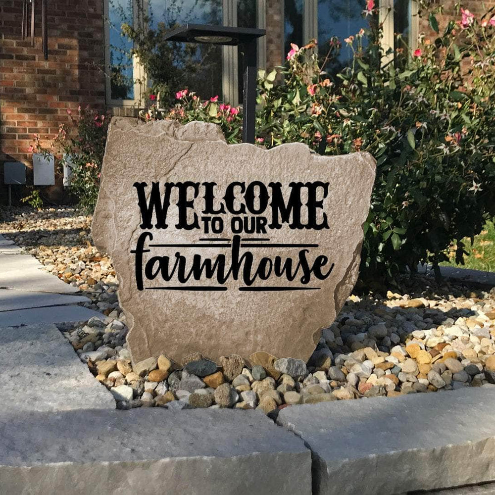 Weather-resistant farmhouse décor monument designed to complement wraparound porches, gravel walkways, gardens, and charming homestead exteriors.