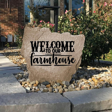 Weather-resistant farmhouse décor monument designed to complement wraparound porches, gravel walkways, gardens, and charming homestead exteriors.