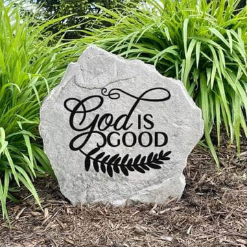 crafted from durable concrete for lasting outdoor beauty.
Faith-inspired vine landscape stone celebrating God's goodness while enhancing flower beds, walkways, prayer gardens, and welcoming entryways.