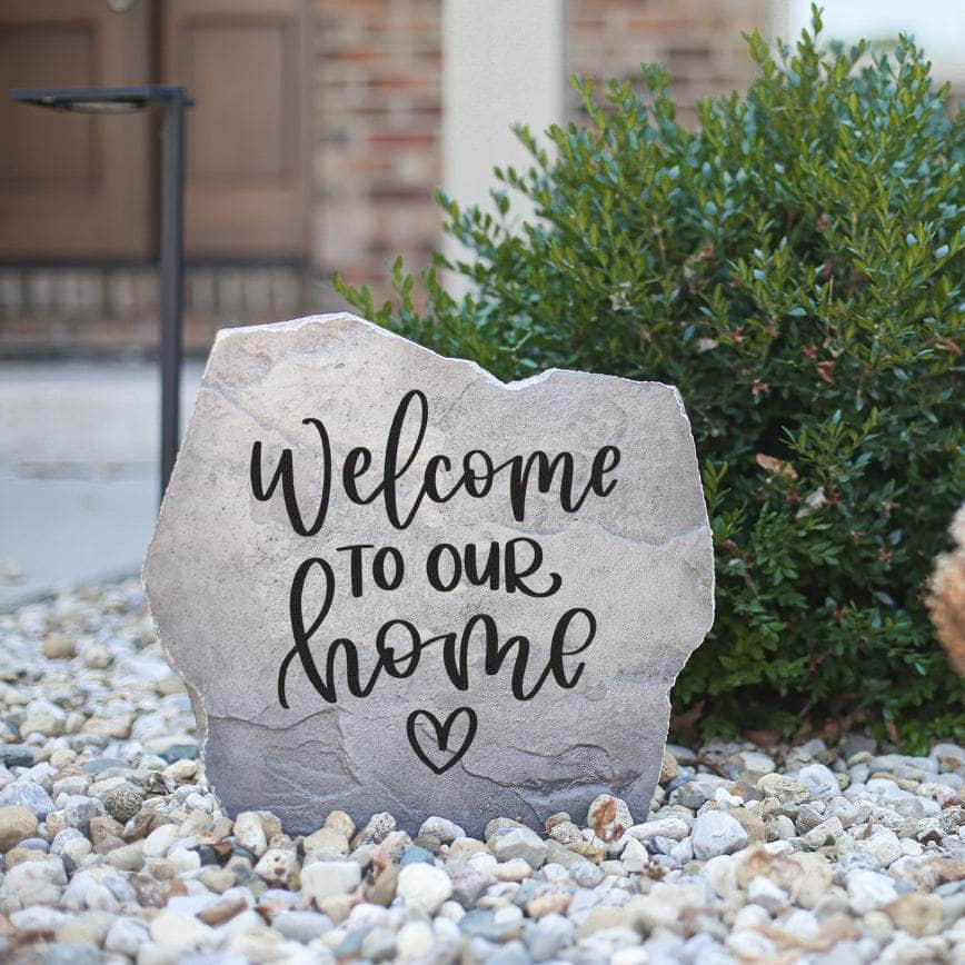 Weather-resistant heart landscape stone designed to bring warmth, hospitality, and lasting beauty to gardens, patios, and residential entryways