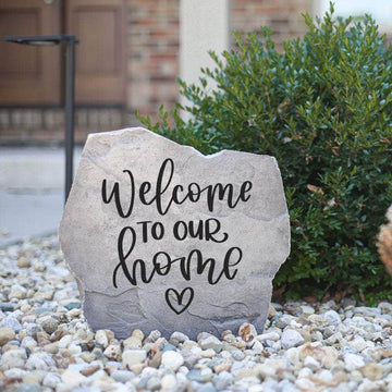 Weather-resistant heart landscape stone designed to bring warmth, hospitality, and lasting beauty to gardens, patios, and residential entryways