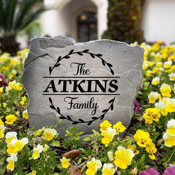 Handcrafted Family Name Vine monument combining custom engraving with botanical details for a refined outdoor centerpiece built to last.