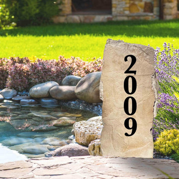 Custom vertical house number marker designed to enhance front walkways, gardens, driveways, and entryways with timeless outdoor style.