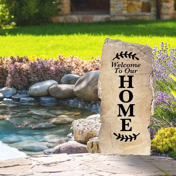 Weather-resistant vertical garden stone created to greet family and guests with a sophisticated outdoor accent built for lasting beauty.