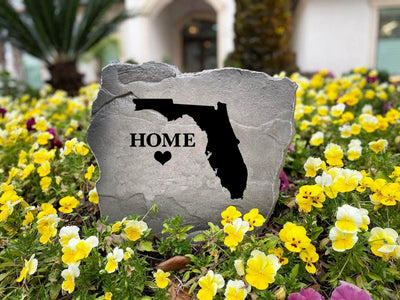 Welcome sign engraved on Home State Stone